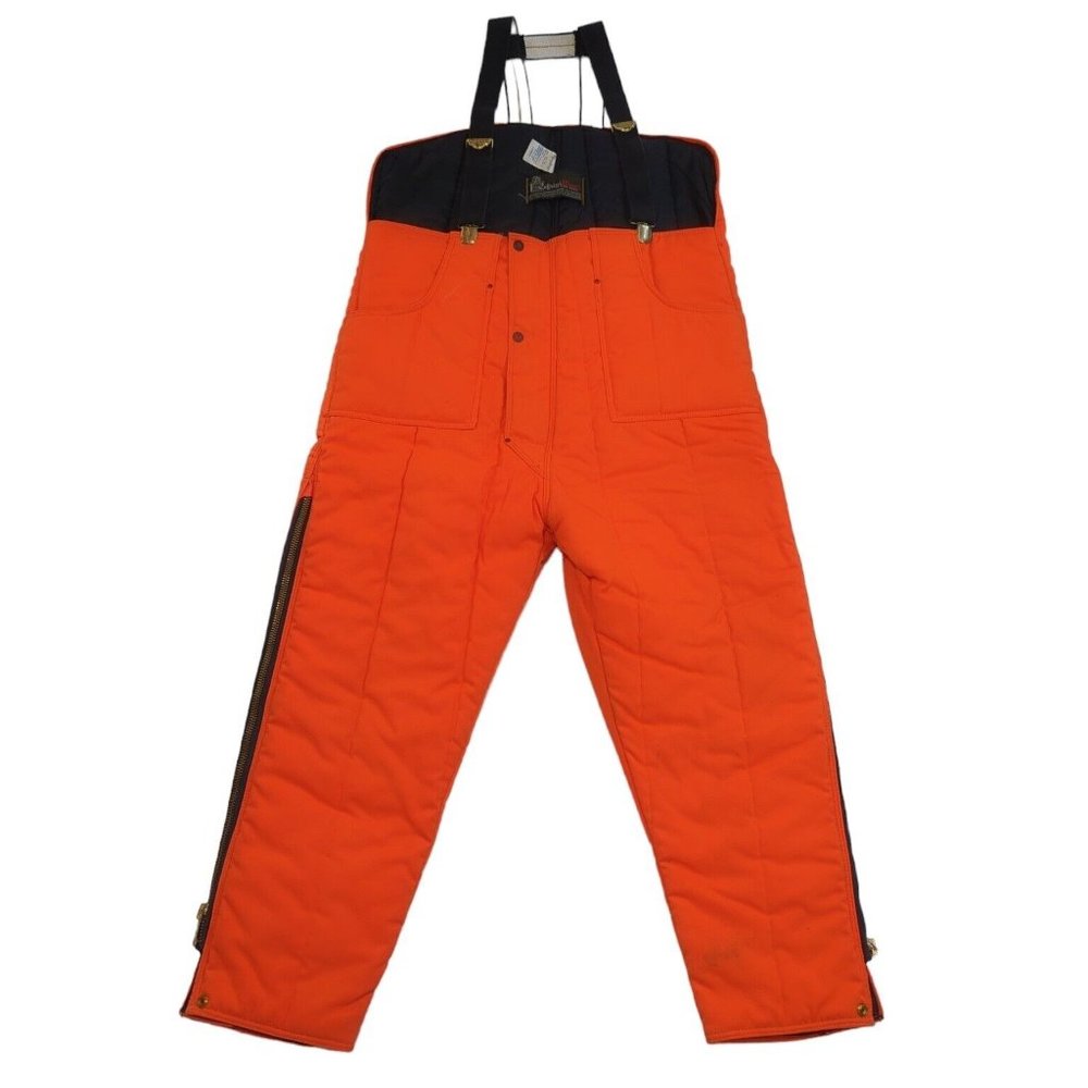 RefrigiWear Kodofill Insulated Warm Bibs Overalls High Visibility Orange USA L